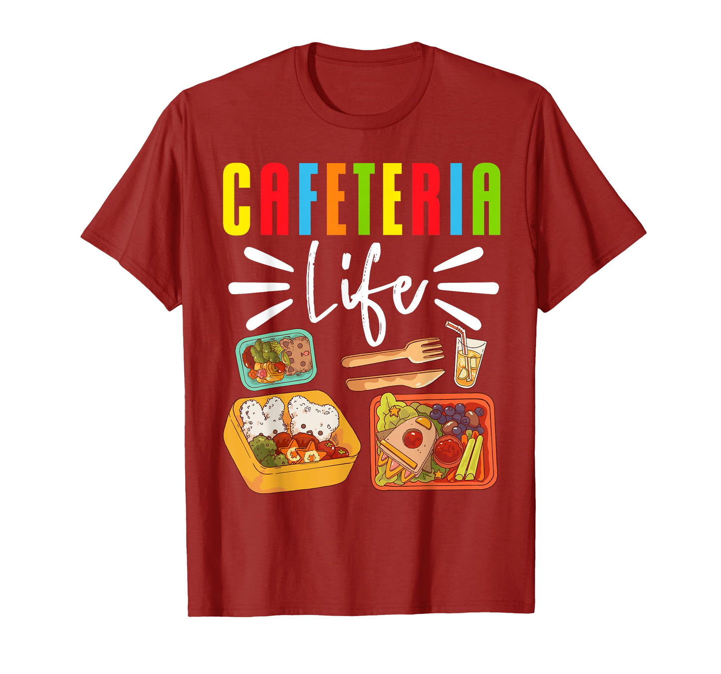 School Cafeteria Worker Lunch Lady Food Trays Cafeteria Life T-Shirt