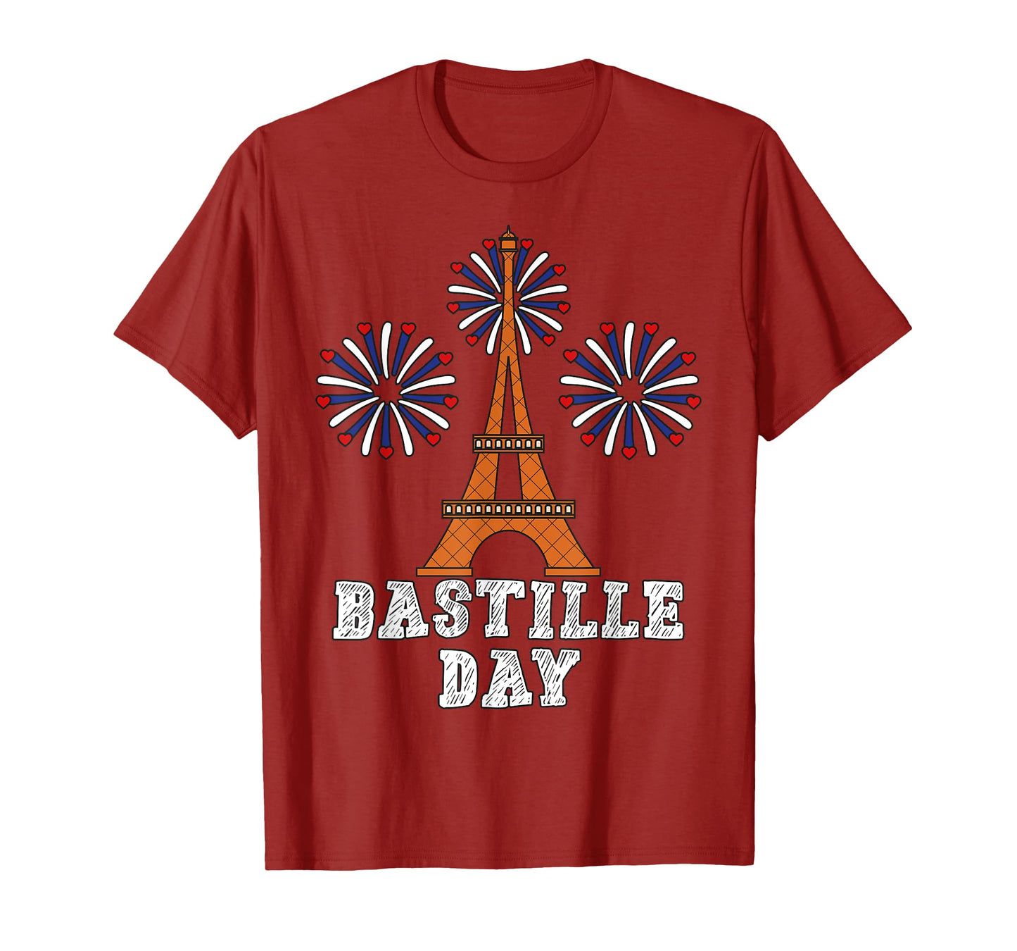 Bastille Day French Flag Eiffel Tower Firecracker 14th July T-Shirt