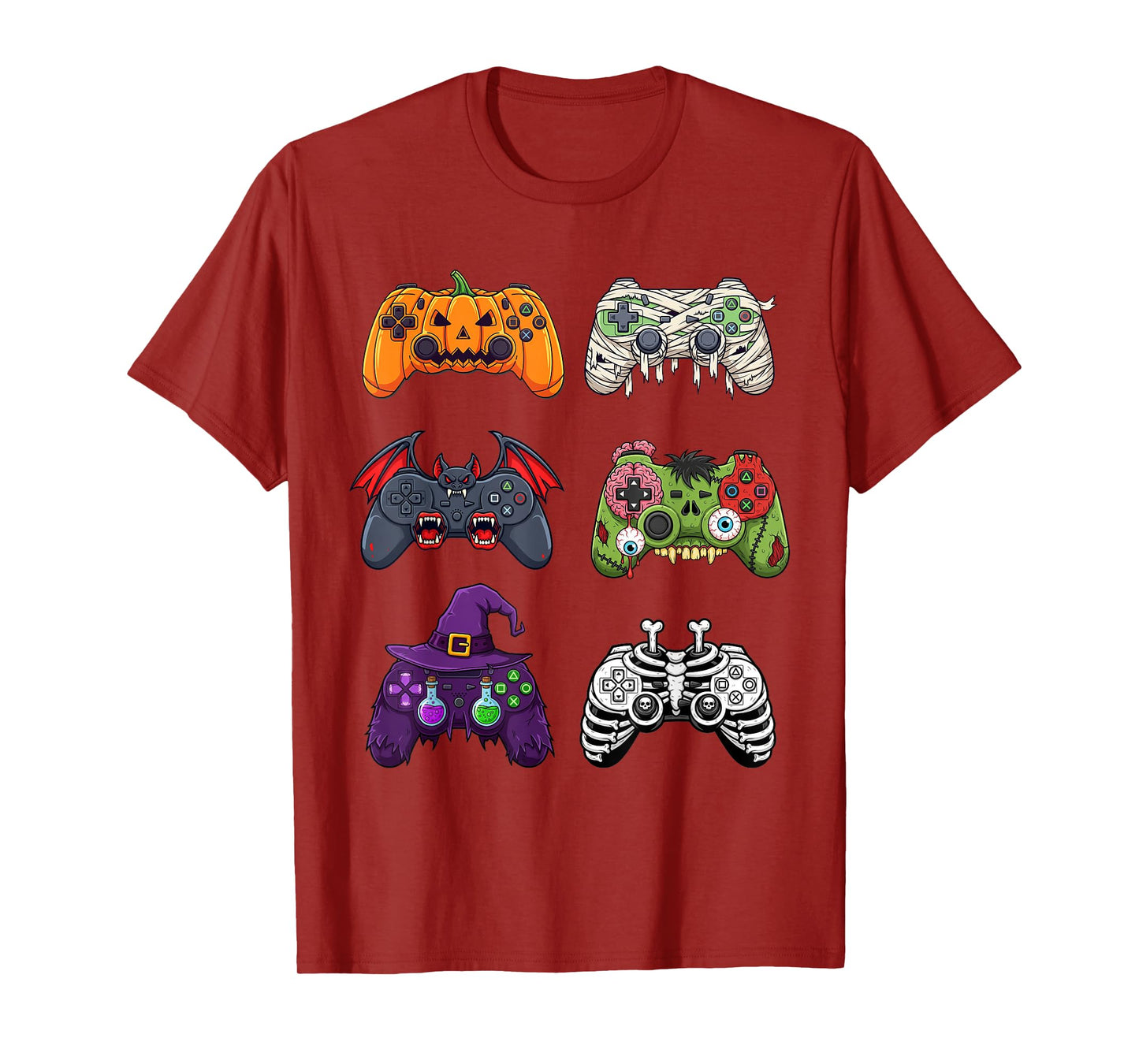 Halloween Skeleton Zombie Gaming Controllers Mummy Boys Kids T-Shirt