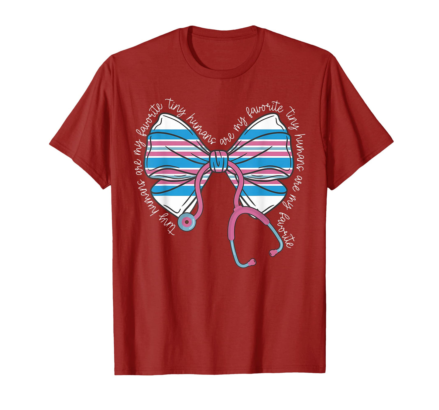 Pink Stethoscope Coquette Bow Baby Blanket NICU Nurse T-Shirt