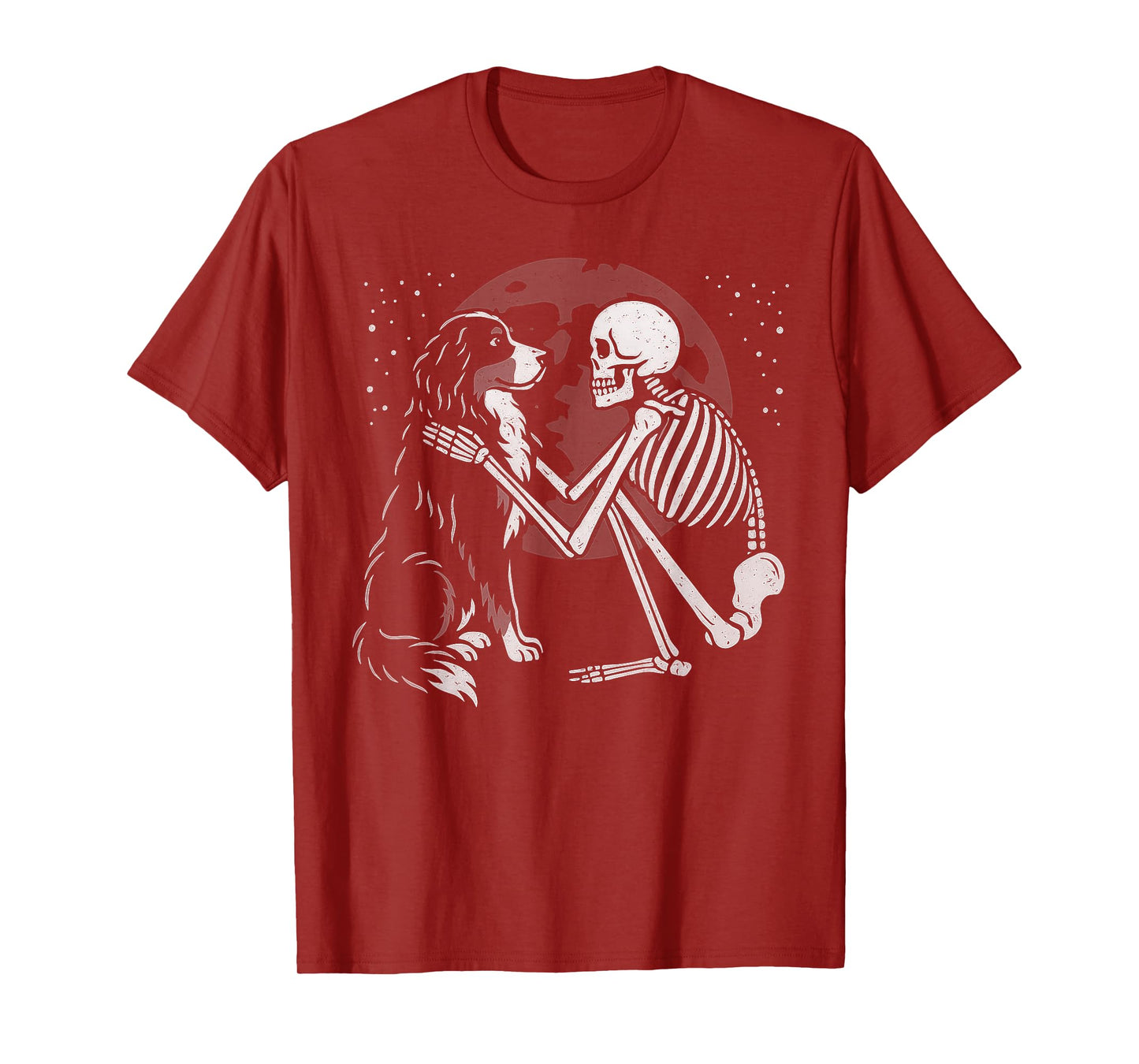Bernese Mountain Dog Skeleton Moon Halloween Dog Lover T-Shirt