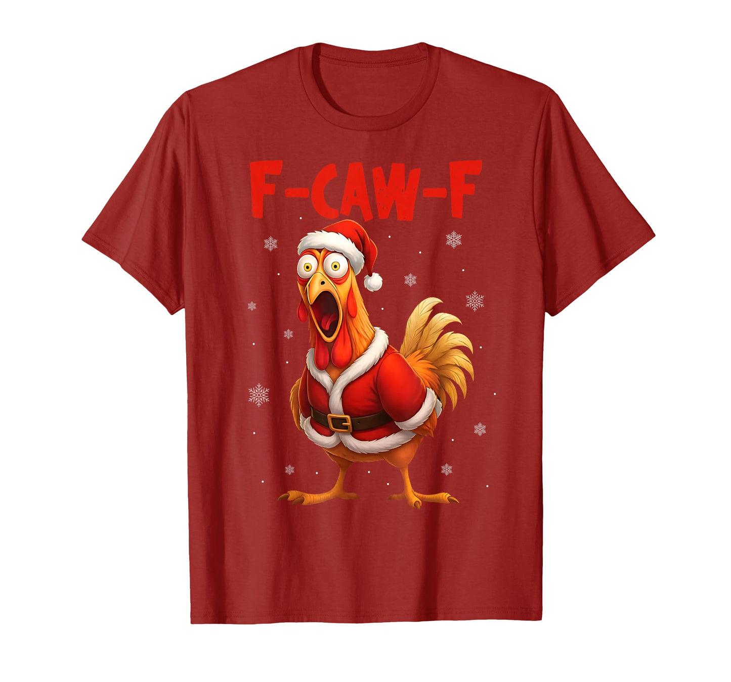 Funny F-Caw-F Santa Chicken Christmas Rooster Meme Humor T-Shirt