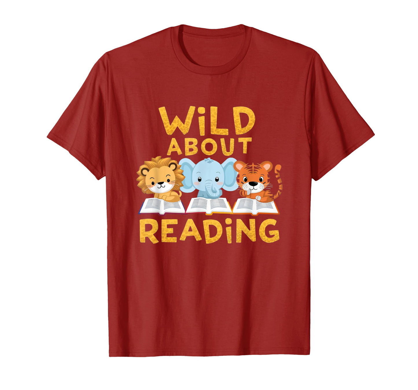 Wild About Reading Cute Animal Book Lover Kids T-Shirt