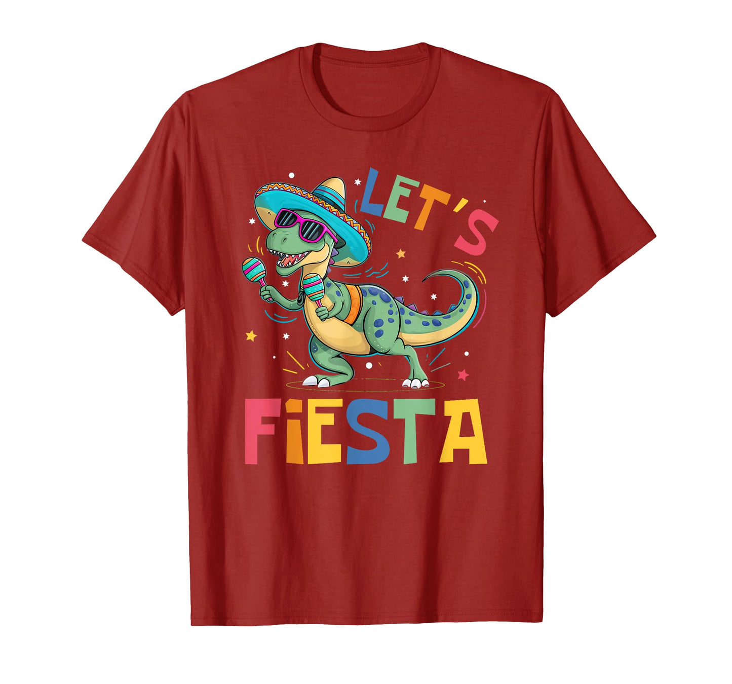 Let's Fiesta Trex Funny Cinco De Mayo Dinosaur Boy Girl Kids T-Shirt