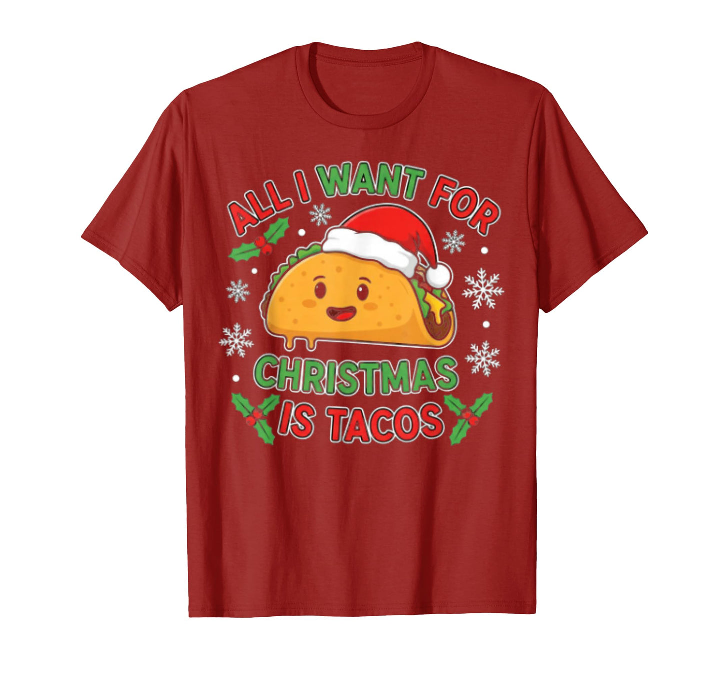 Christmas Kawaii Tacos Funny Mexican Fiesta T-Shirt