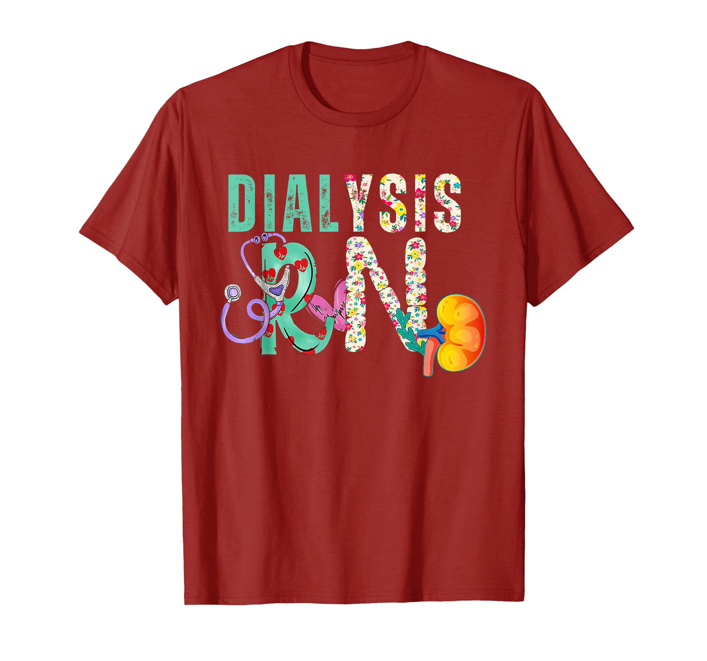 Dialysis Nephrology Nurse Black Women's Modern Crew Neck Letter Print T-Shirt