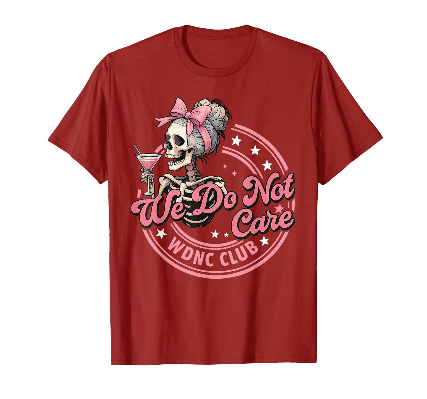 WDNC We Do Not Care Club Coffee Skeleton Horror T-Shirt
