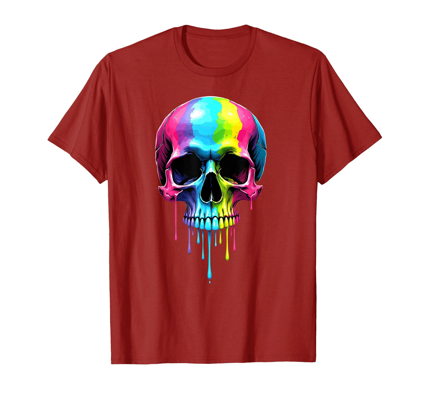 Colorful Skull Melting Halloween T-Shirt