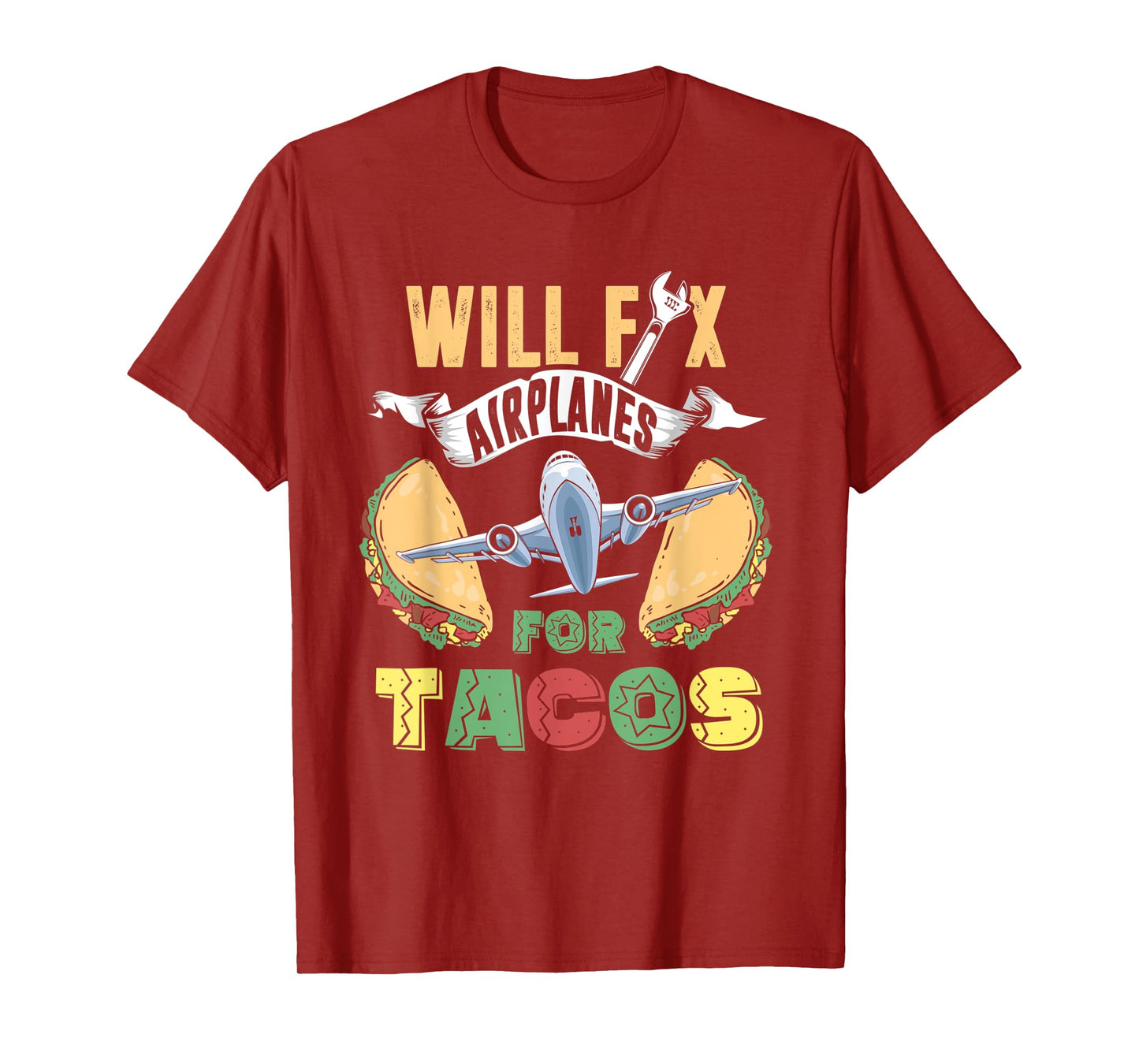 Aircraft Mechanic Shirt Funny Fix Airplanes Taco Lover Gift T-Shirt
