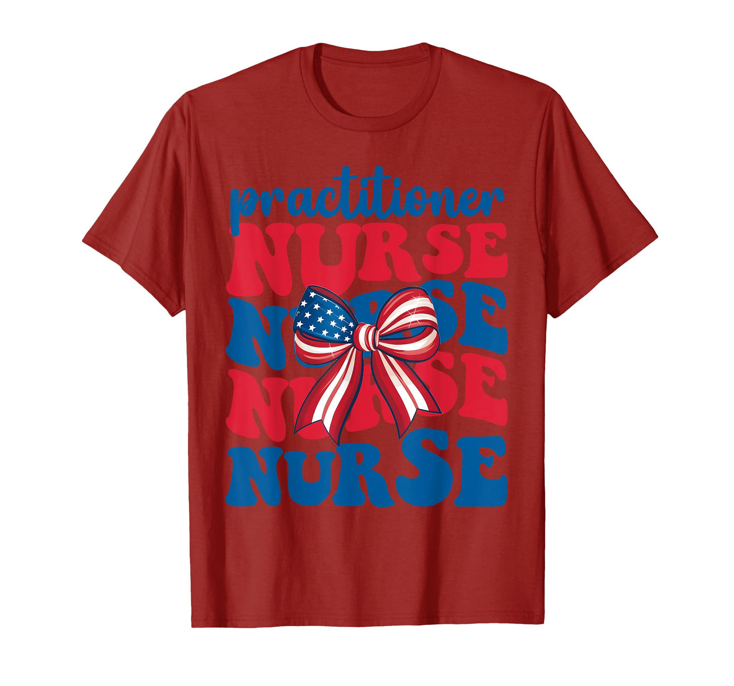 Np Practitioner Nurse 4th Of July American Flag Patriotic Women Men T-Shirt