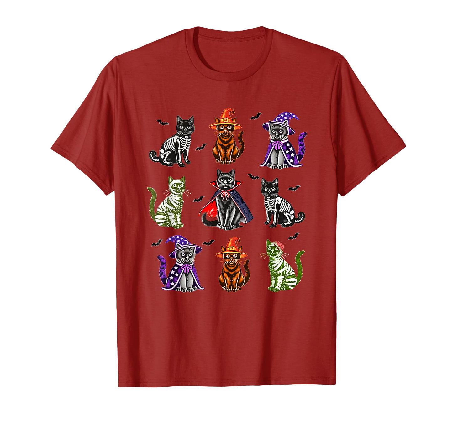 Retro Black Cat Witch Mummy Halloween Cat Lover Cat Mom Dad T-Shirt