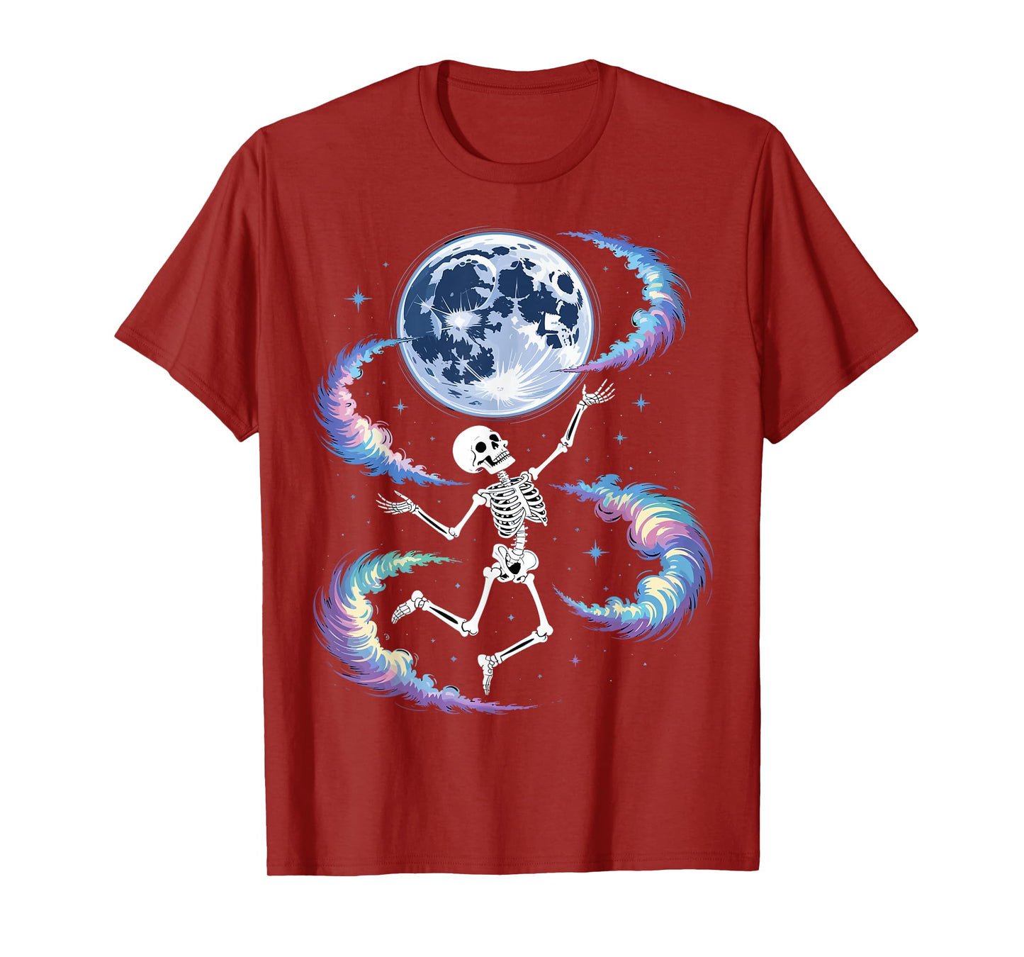 Skeleton Dancing Under The Moon Funny Spooky T-Shirt