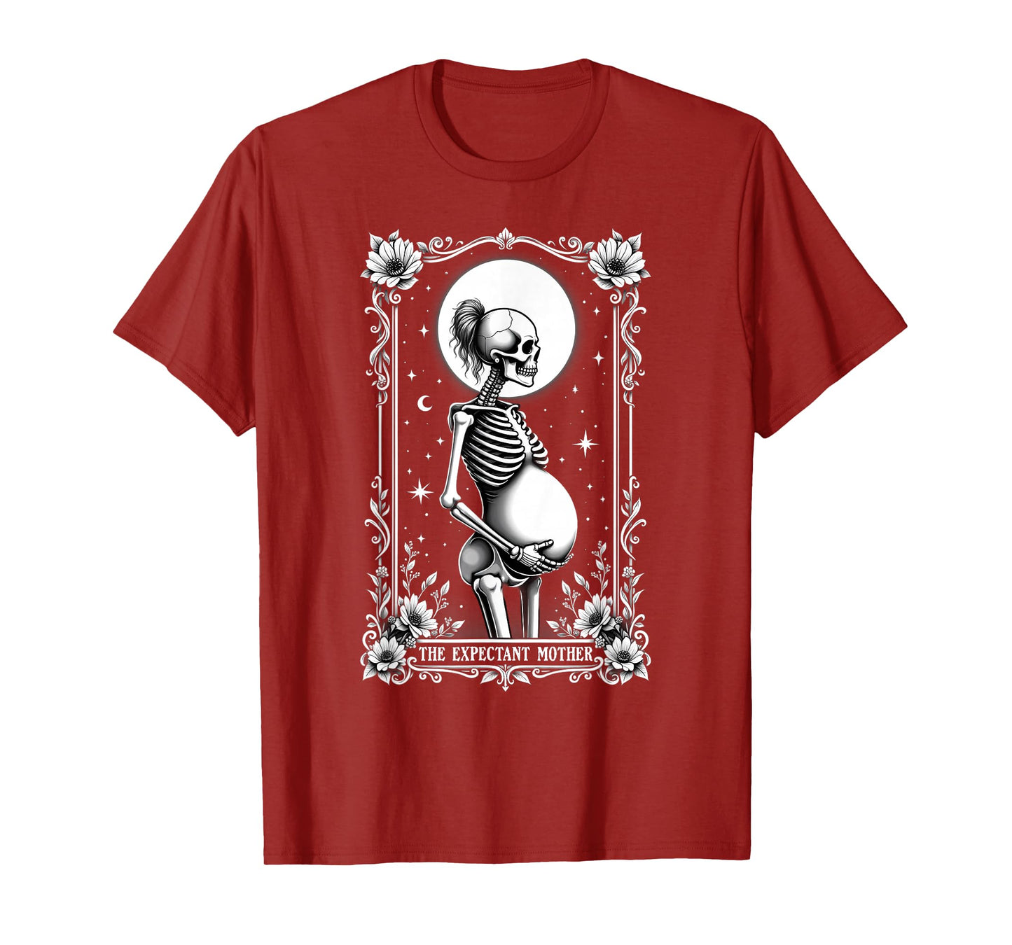 Gothic Tarot Card Mom Skeleton Expectant Mother T-Shirt