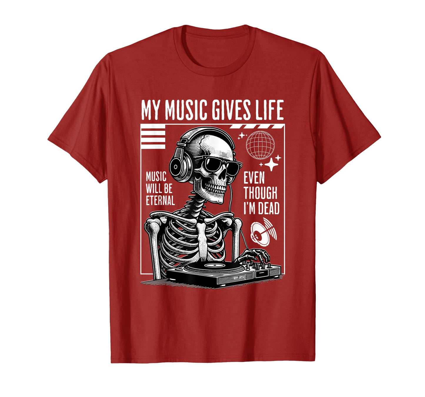Skeleton Music, Retro Classic Vibe, for Music Lovers T-Shirt