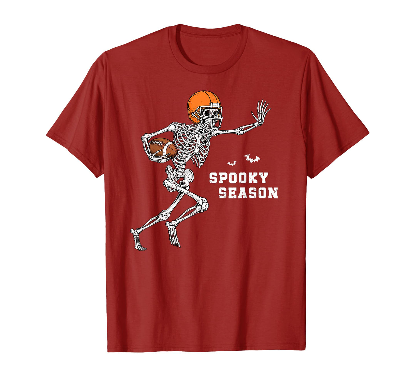 Spooky Season Skeleton Football Running Back Player T-Shirt