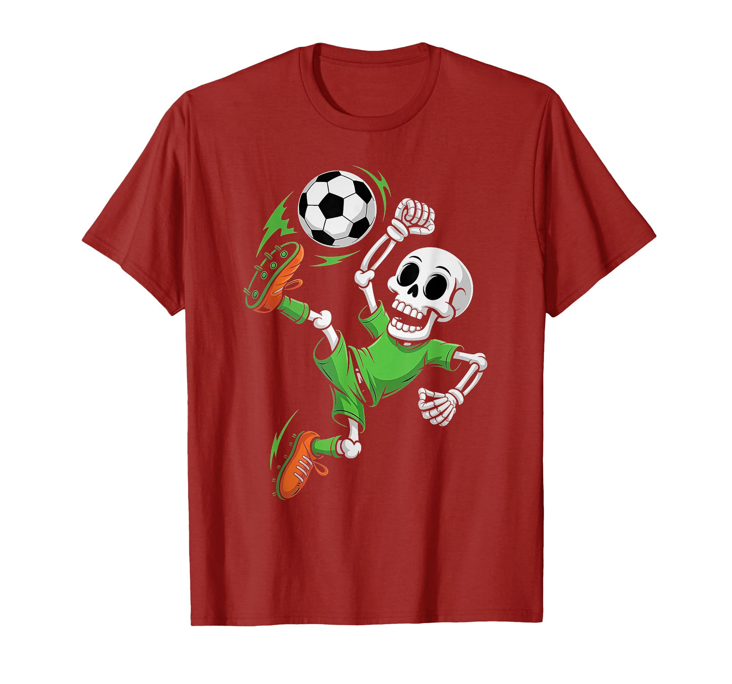 Skeleton Soccer Halloween Costume Boys Men Funny Football T-Shirt