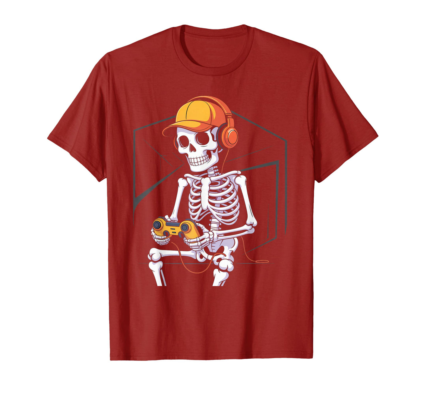 Funny Halloween Skeleton Gamer Video Gaming Boys Men Kids T-Shirt