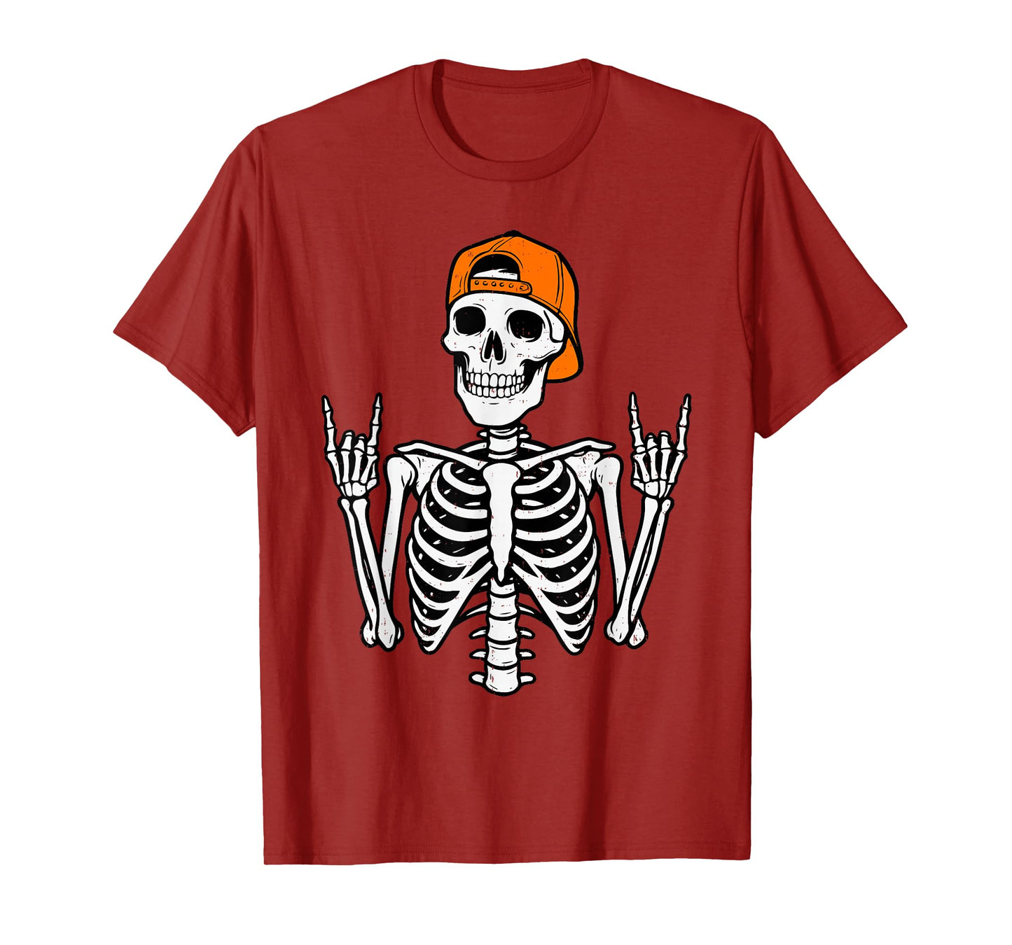 Rocker Skeleton Halloween Rock Costume Cap Skater Men Boy T-Shirt