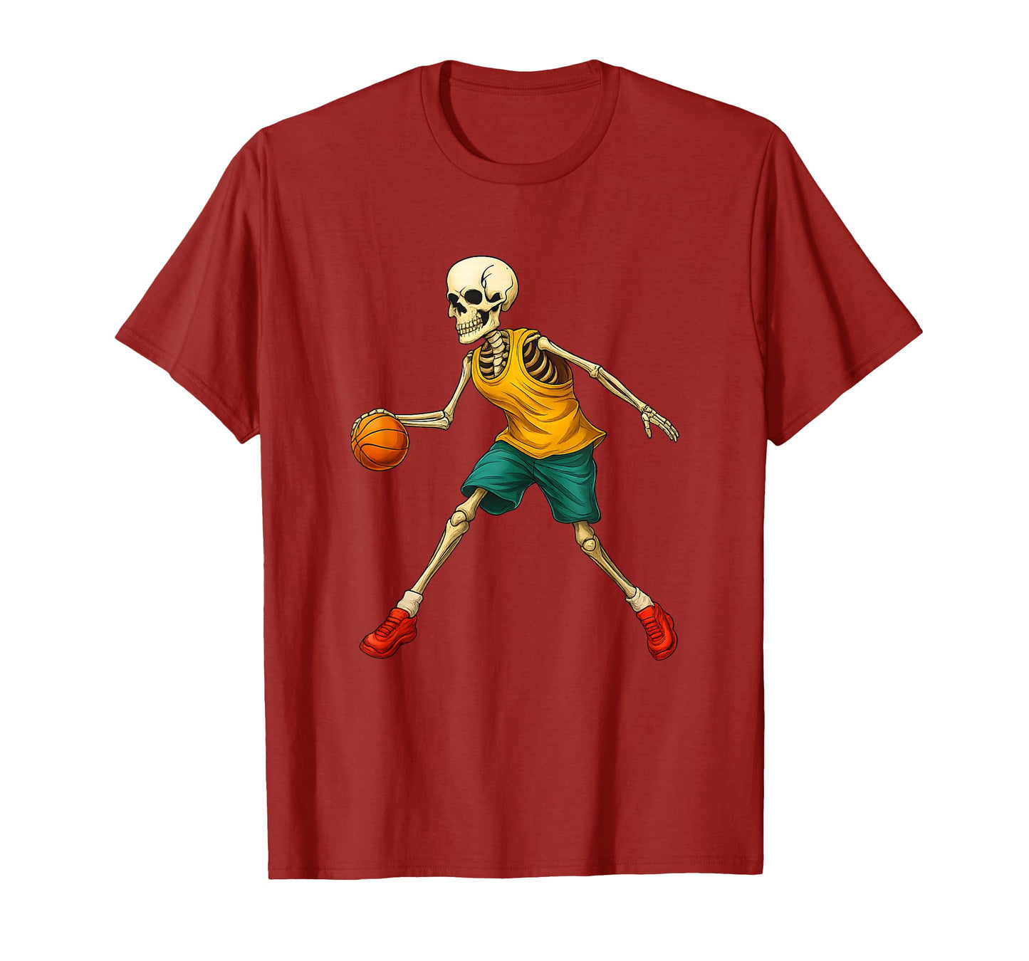 Basketball Skeleton Spooky Sports Halloween Design T-Shirt