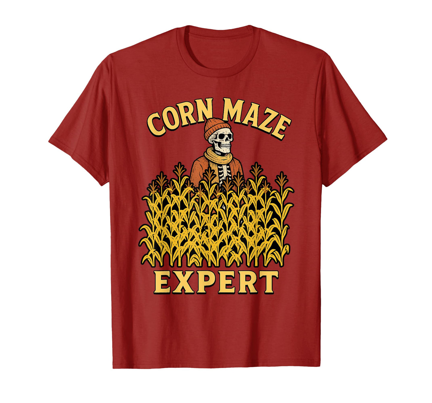 Funny Skeleton Corn Maze Expert Fall Kids Halloween Rizz Fun T-Shirt