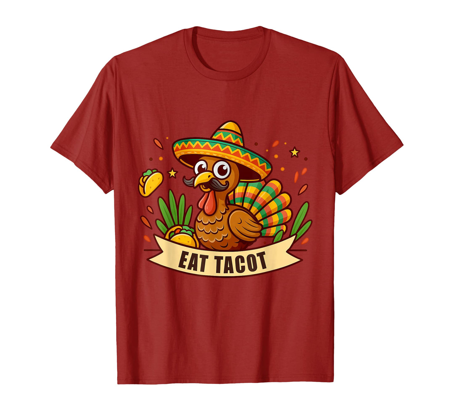 Turkey Eat Tacos Mexico Thanksgiving Women Men Costume T-Shirt