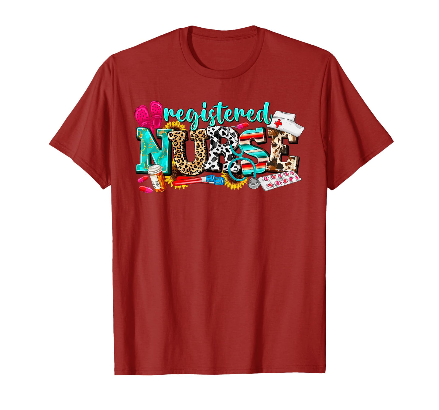 RN Nurse Leopard Print Registered Nurse Nursing School Women T-Shirt