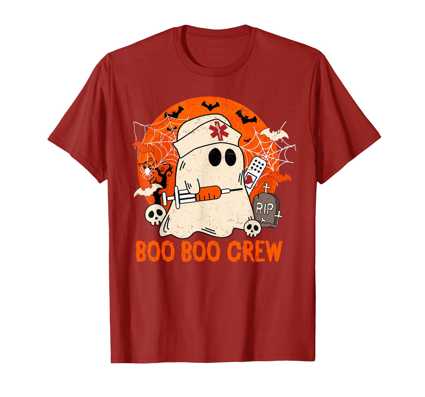 Funny Ghost Boo Boo Crew Halloween Nurse Nursing Girl Women T-Shirt