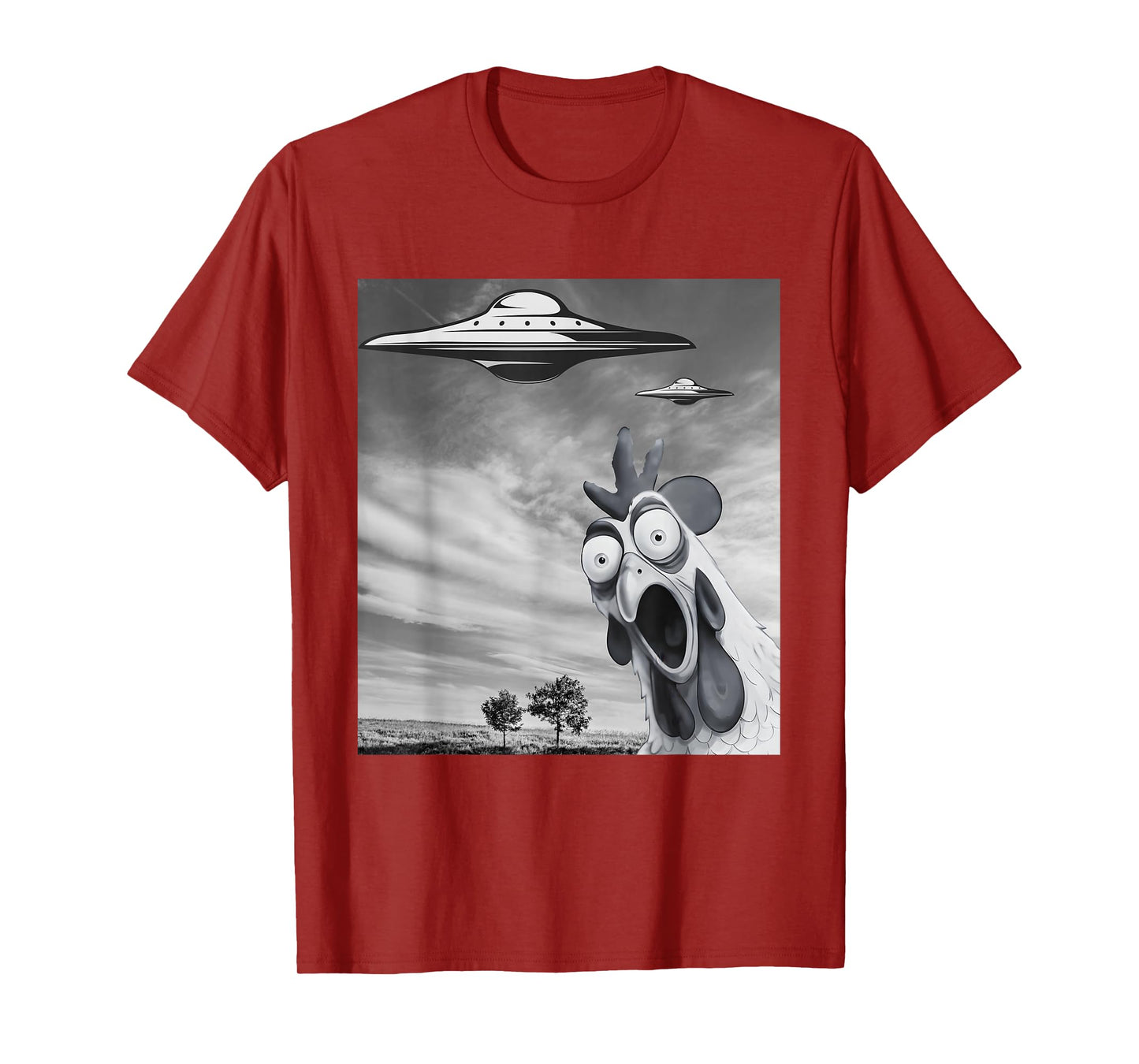 Funny F-Caw-F Chicken Selfie UFO FCAWF Rooster Thanksgiving T-Shirt