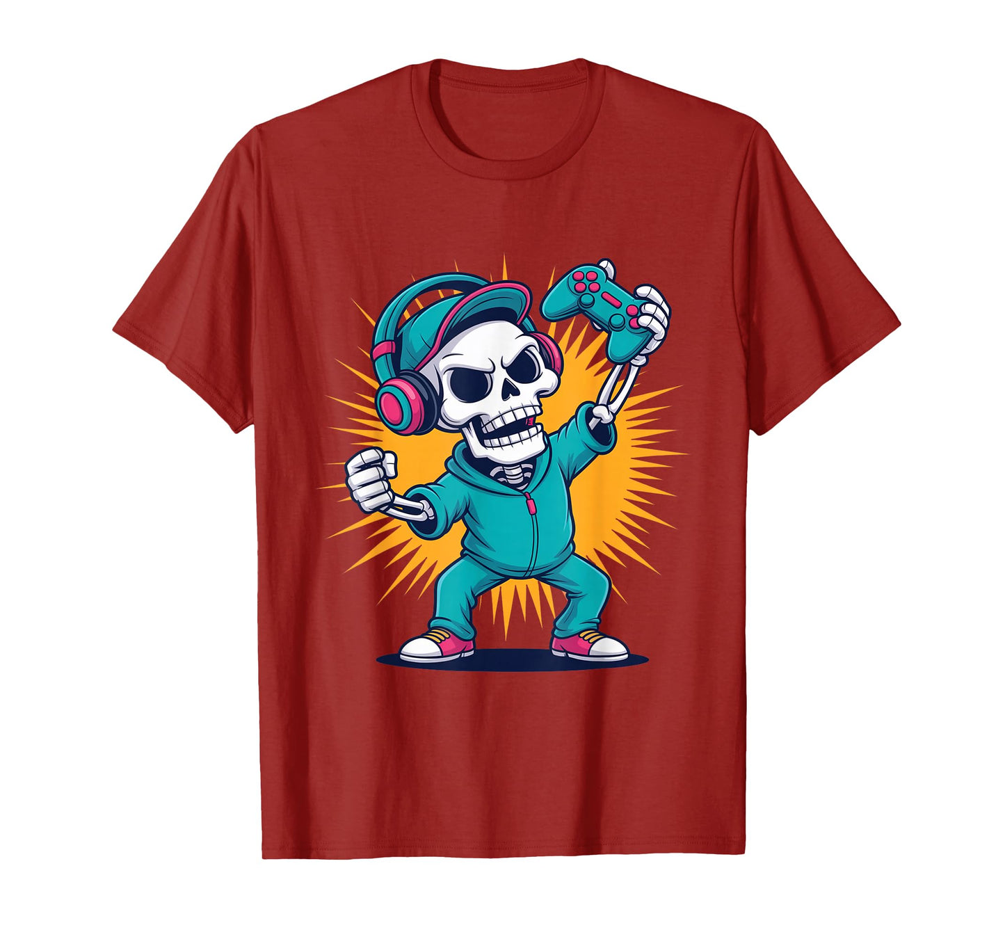 Funny Halloween Skeleton Gamer T-Shirt