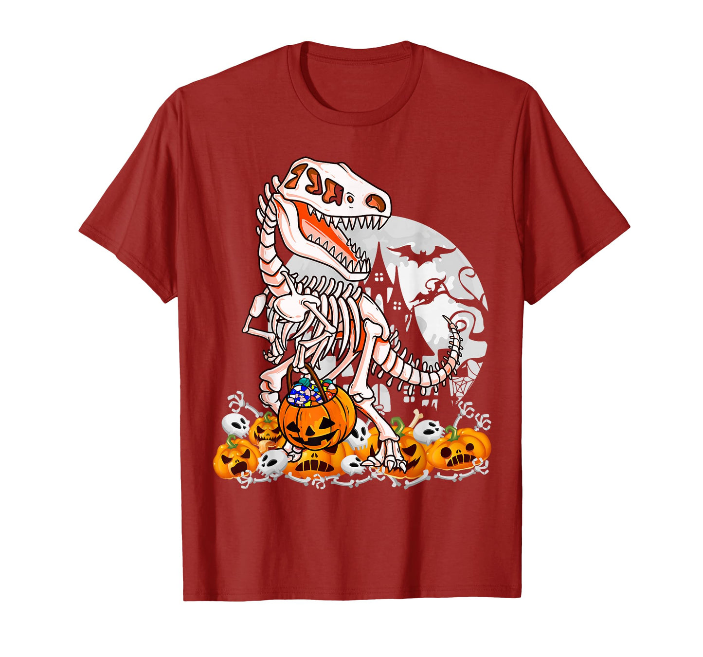 Dinosaur Skeleton T rex Scary Halloween T-Shirt
