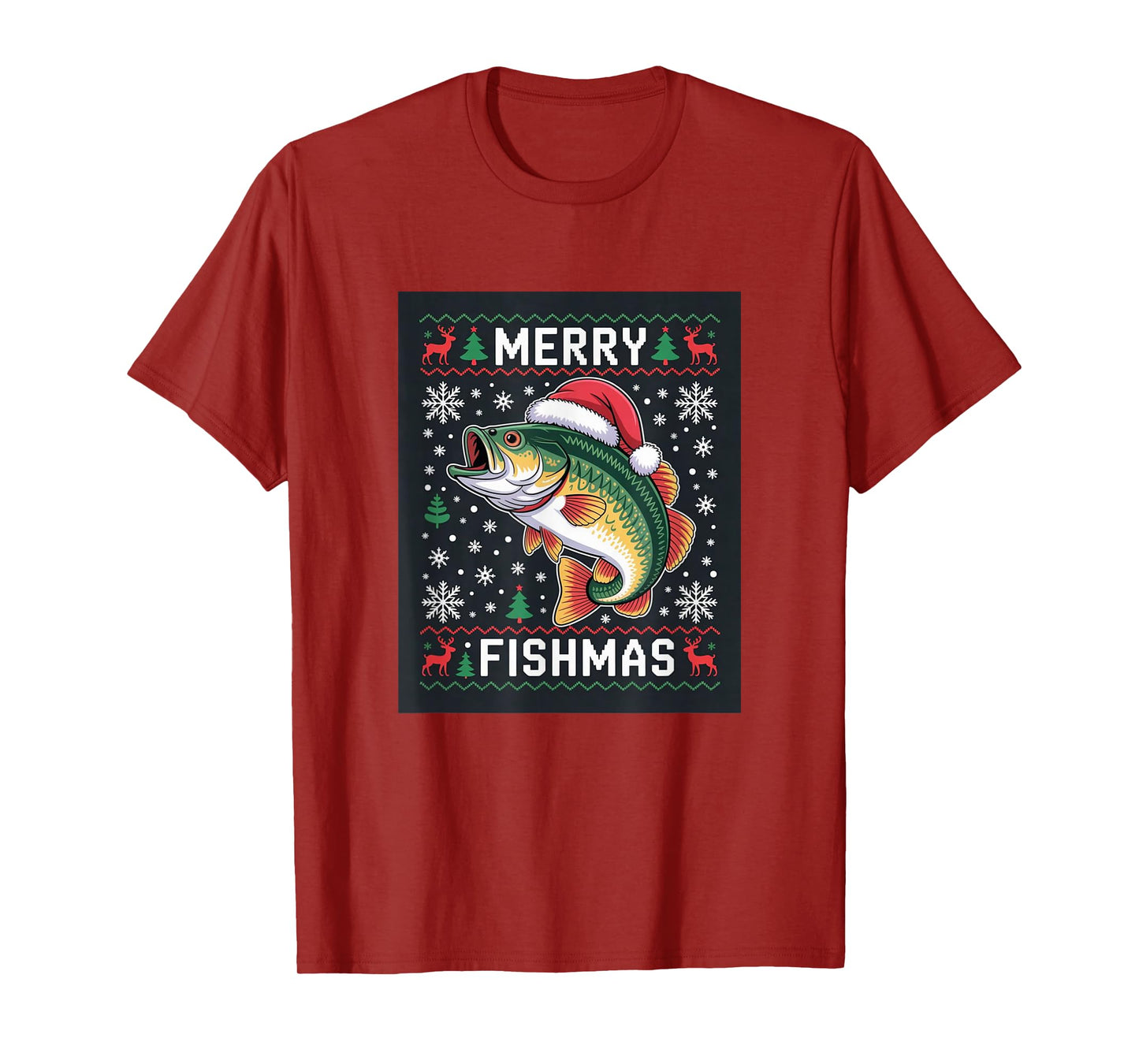 Merry Fishmas Bass – Funny Christmas Fishing T-Shirt