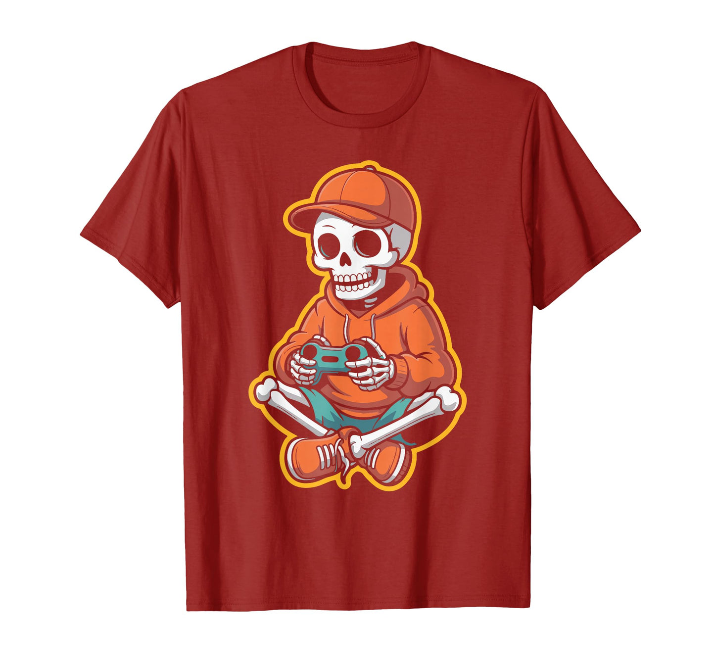 Skeleton Gamer Halloween Video Game Controller for Men Boys T-Shirt