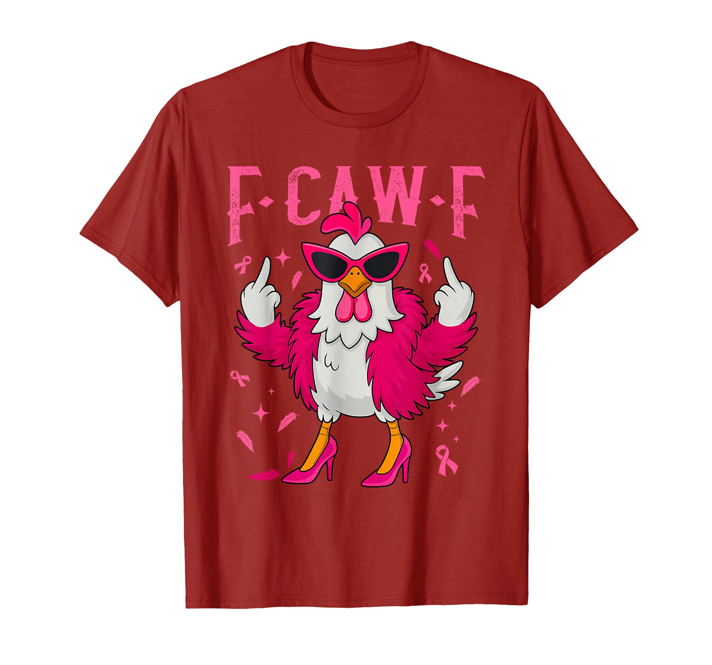 F-Caw-F Rooster Meme Funny Chicken Humor Joke FCAWF Cancer T-Shirt
