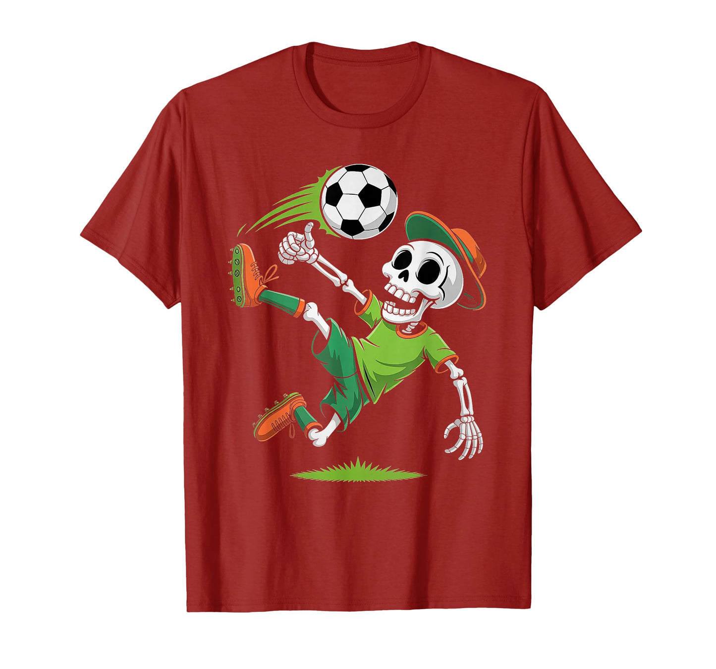 Skeleton Soccer Halloween Costume Boys Men Funny Football T-Shirt