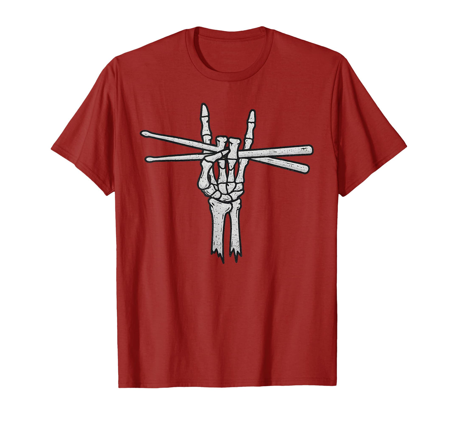 Vintage Halloween Skeleton Drummer Funny Spooky Costume T-Shirt