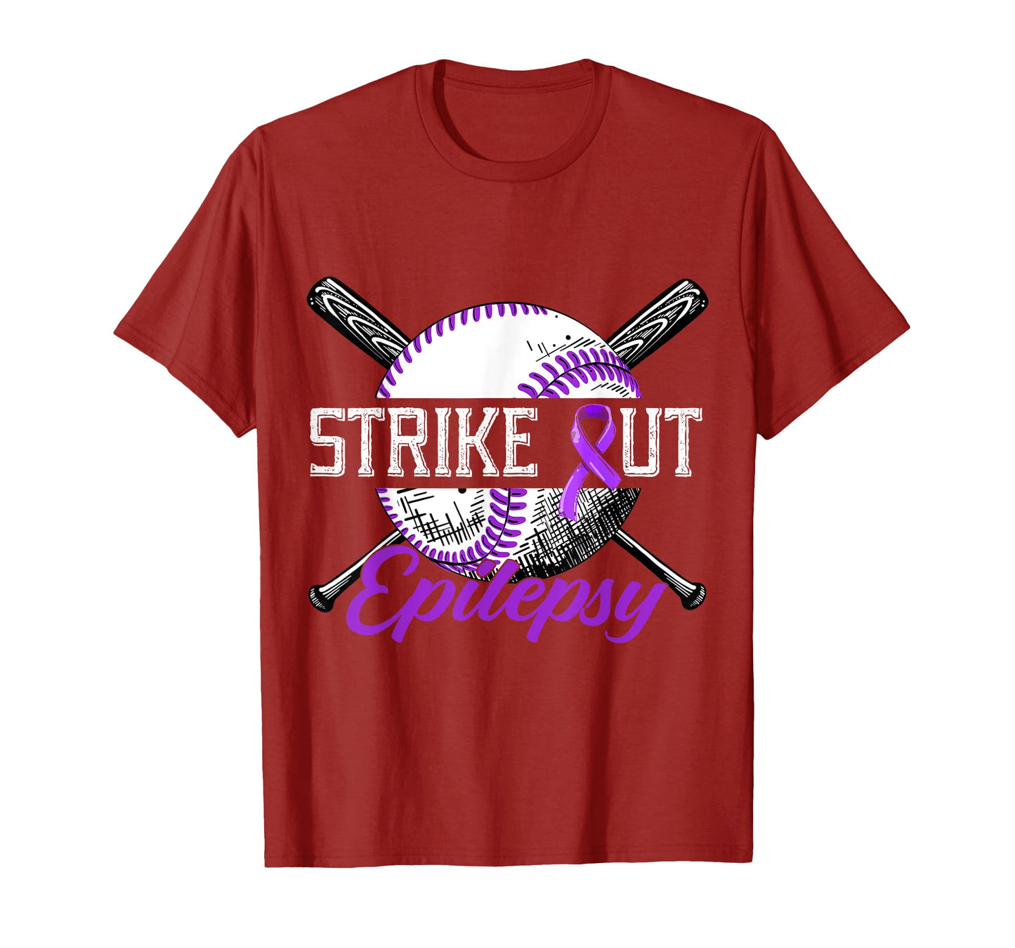 Strike Out Epilepsy Purple Baseball Epilepsy Awareness Month T-Shirt