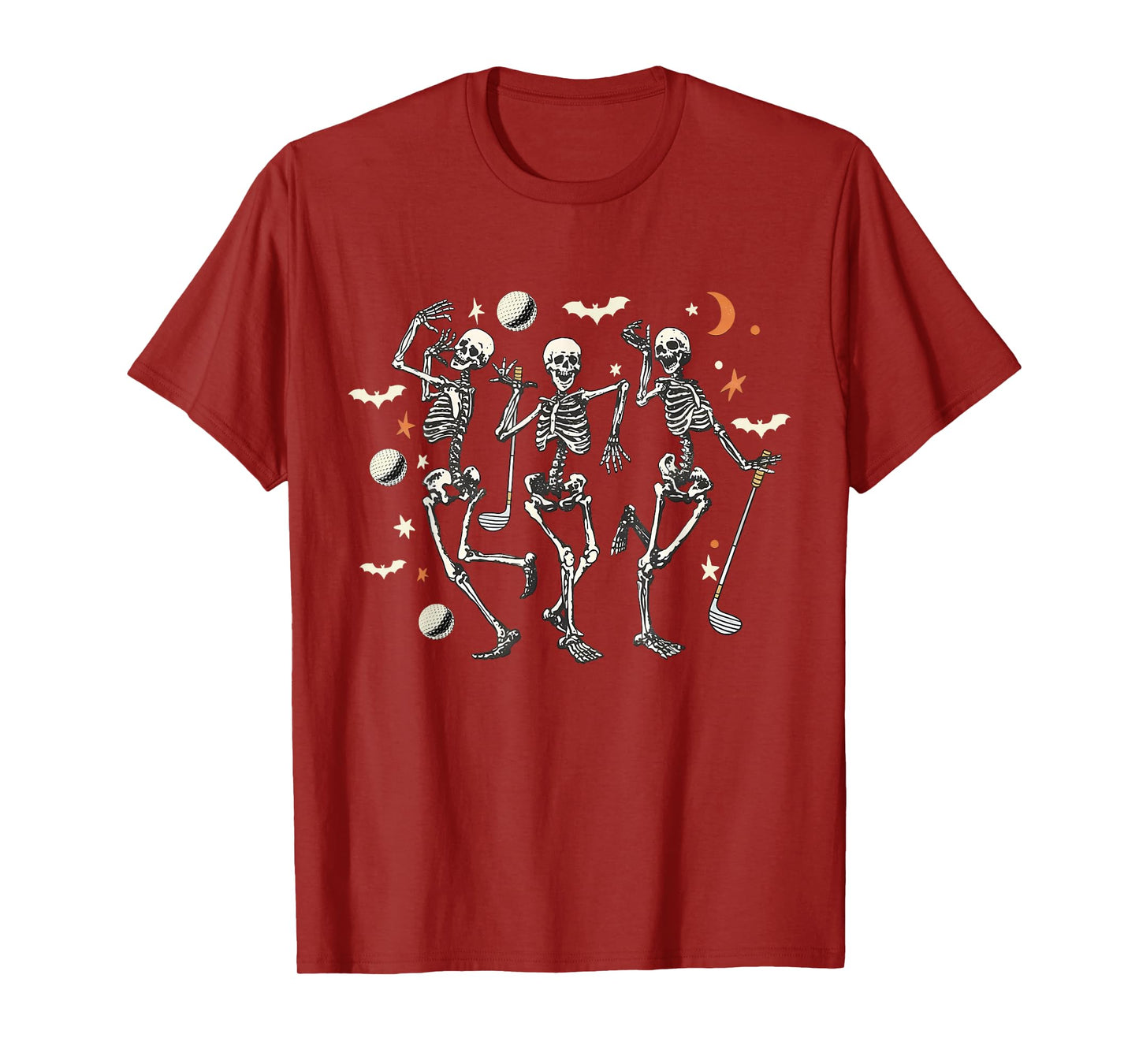 Dancing Skeletons Spooky Funny Halloween Golf Sport Lover T-Shirt