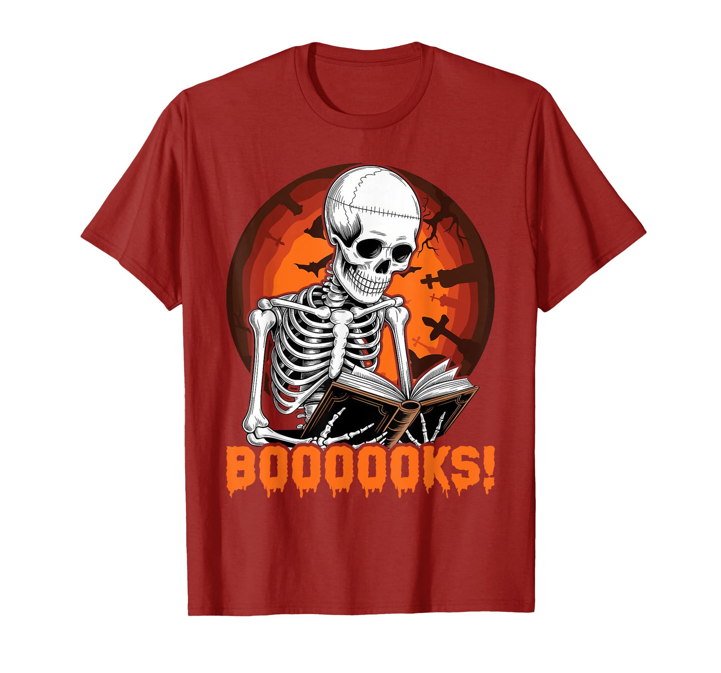 Skeleton Books Halloween Costume Funny Skull Reading T-Shirt