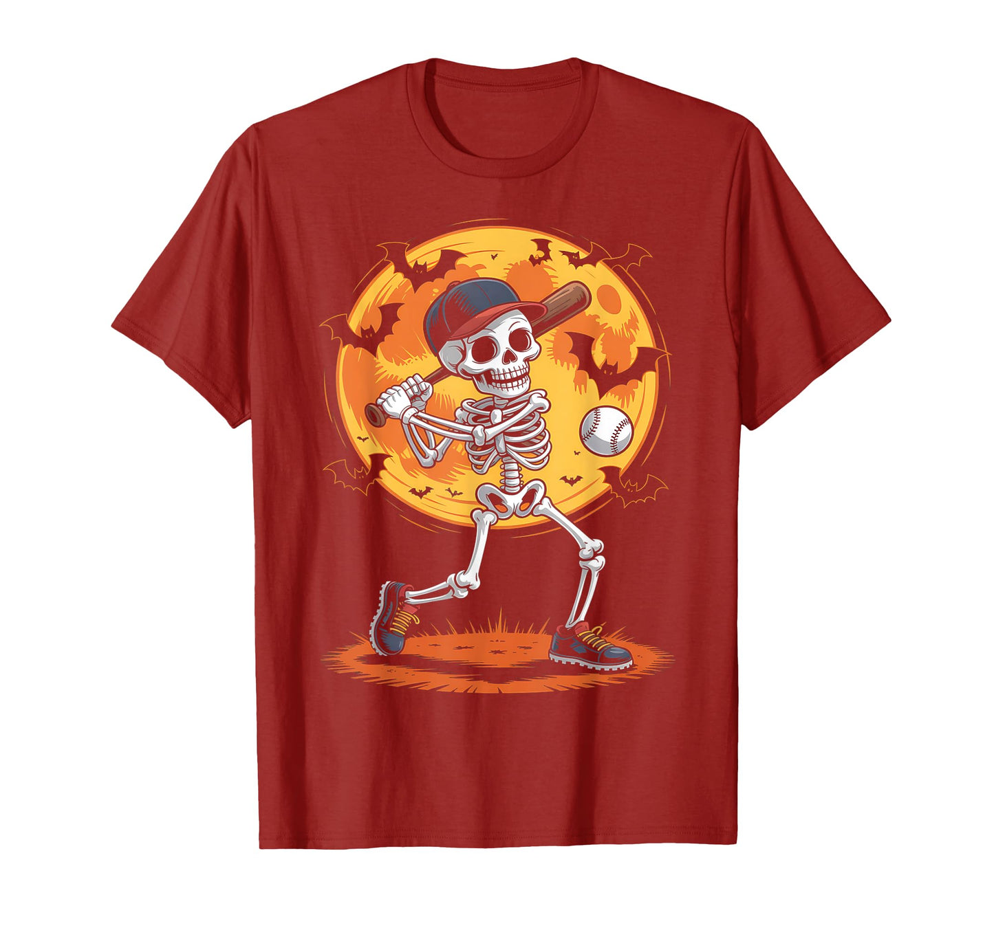 Baseball Skeleton Halloween Baseball T-Shirt