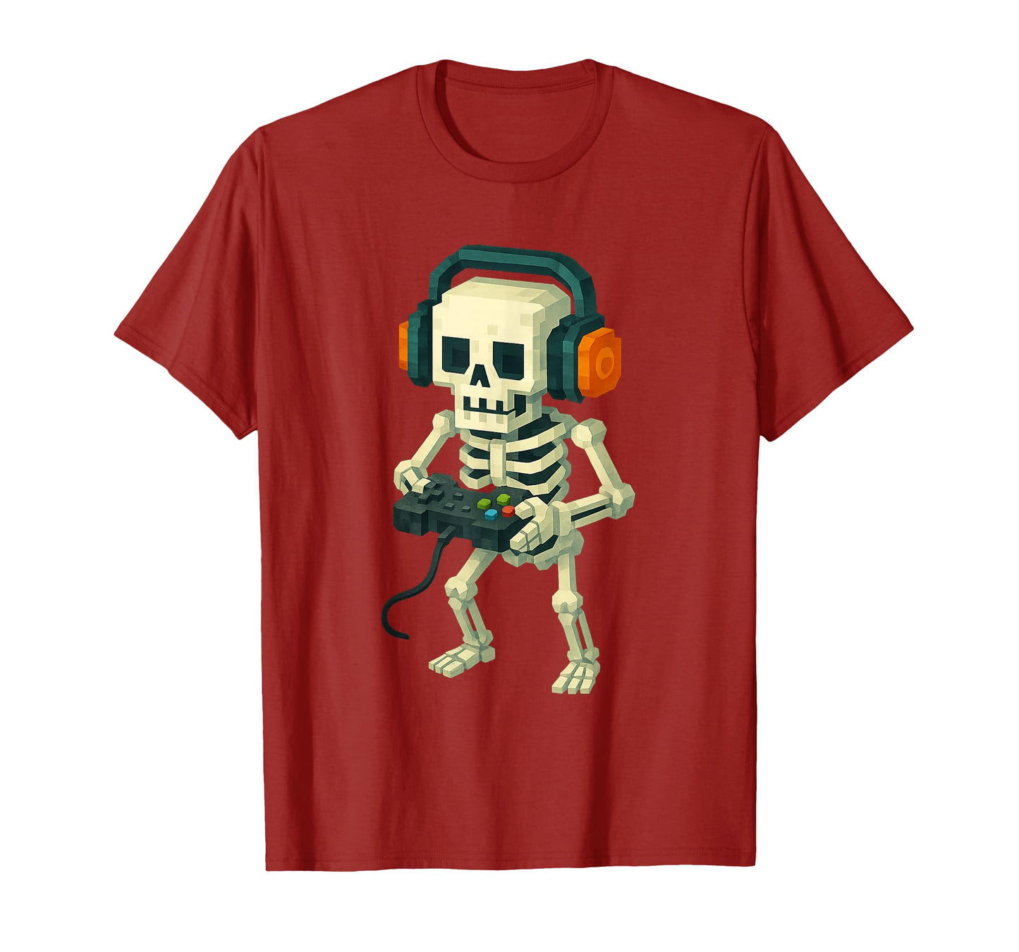 Gamer Halloween Video Game Skeleton with Controller T-Shirt