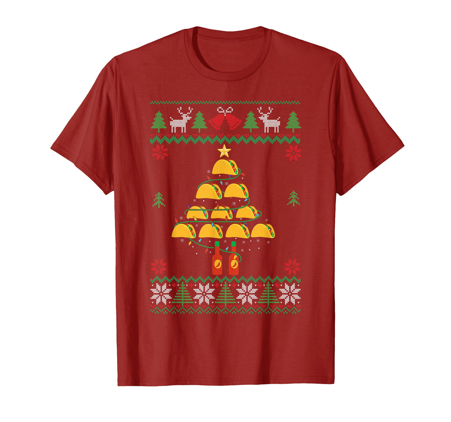 Tacos Christmas Tree Ugly Sweater Christmas Family Matching T-Shirt