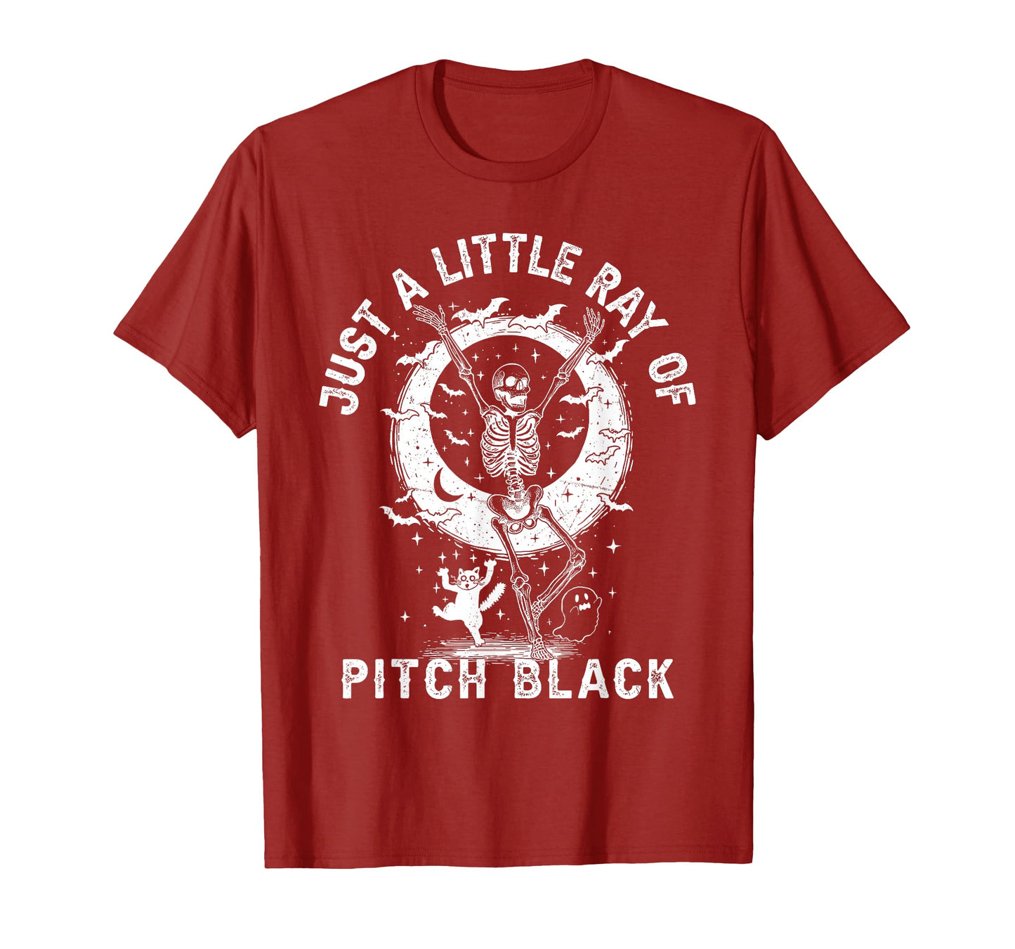Just A Little Ray of Pitch Black Skeleton Halloween T-Shirt