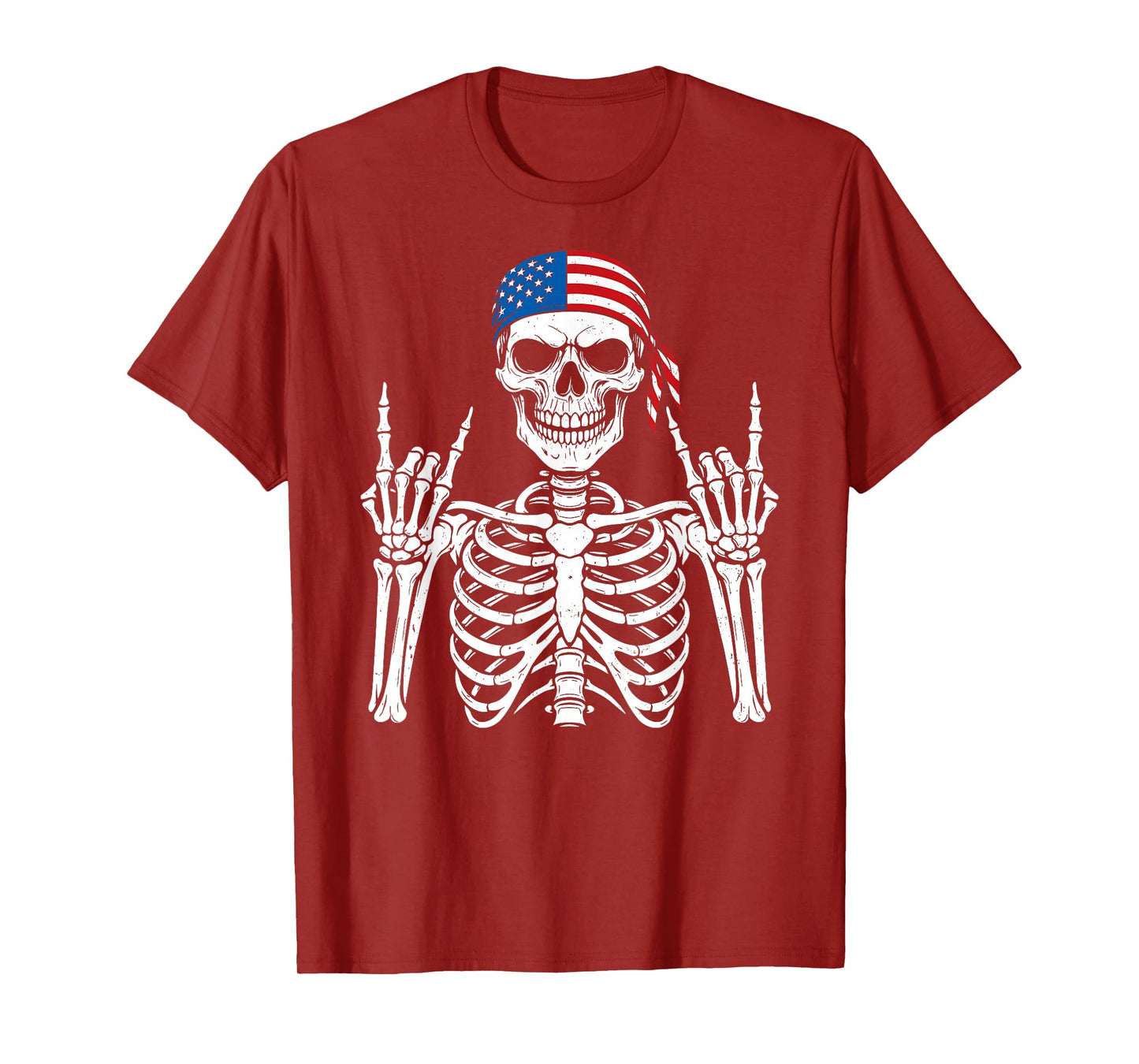 Rocker Hand Skeleton Cool Halloween Punk Rock Men Boys Kids T-Shirt