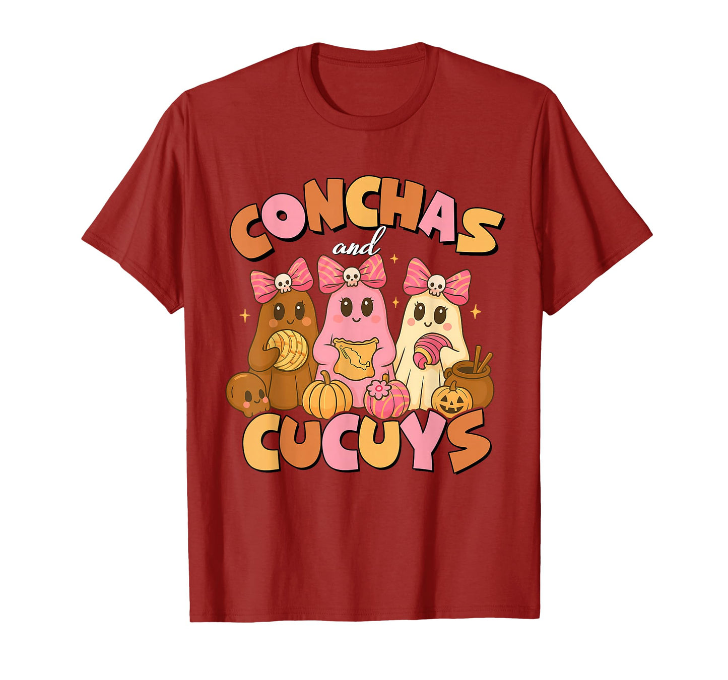 Conchas and Cucuys, Mexican Conchas Ghost, Coquette Ghost T-Shirt