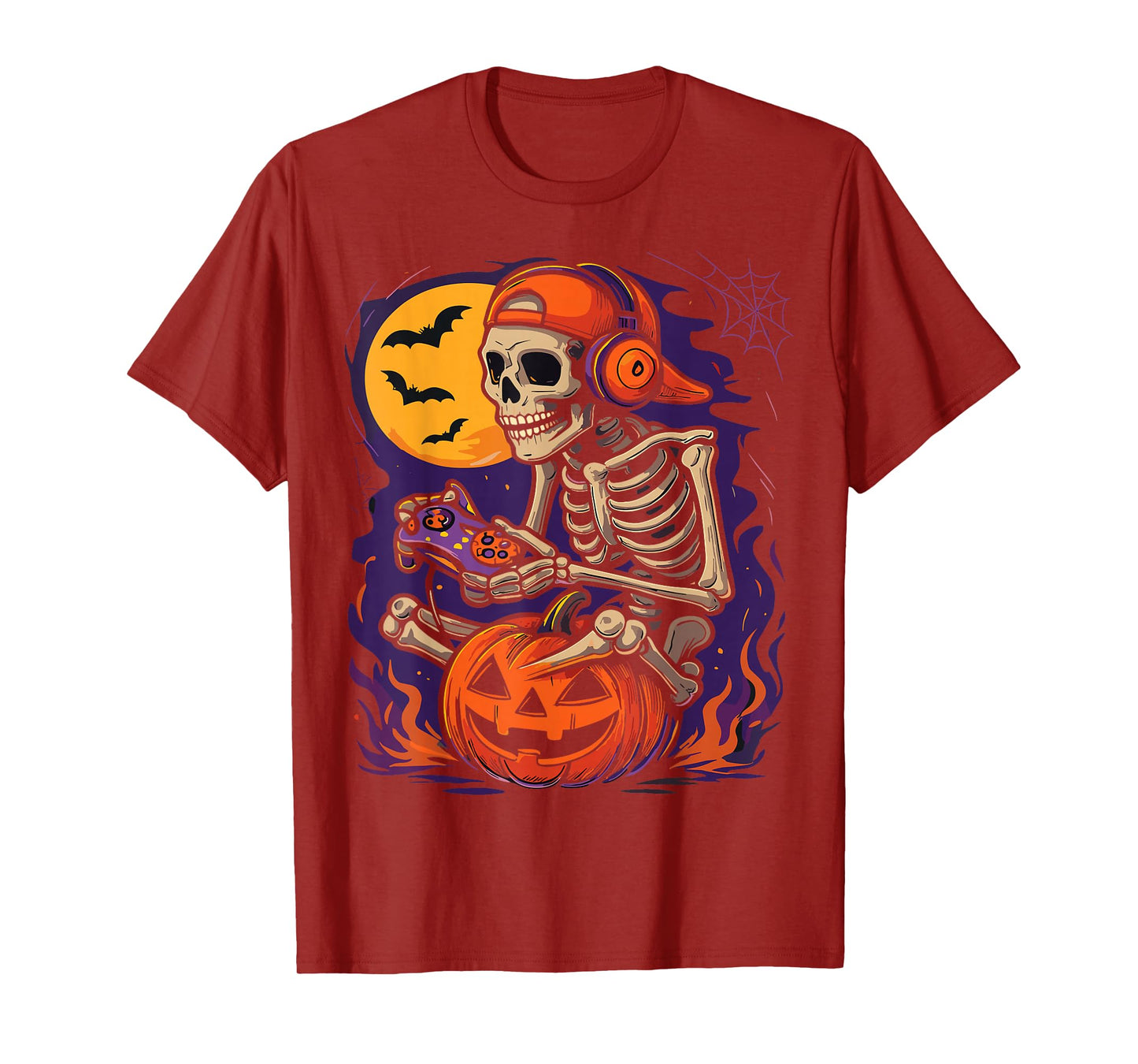 Funny Halloween Skeleton Gamer Gaming Costume for Boys Kids T-Shirt