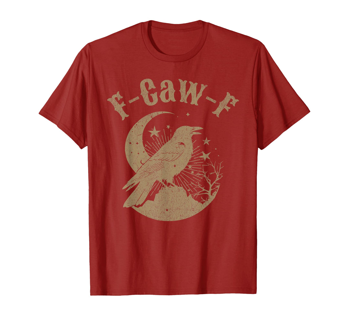 Alt Grunge Crow F-Caw-F Goth Fairycore Star Distressed Funny T-Shirt