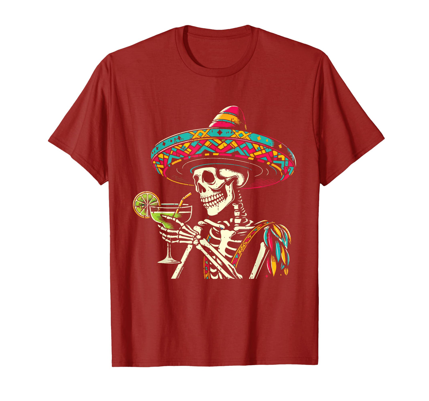 Mexican Skeleton Sombrero Cinco De Mayo Mexican Fiesta Party T-Shirt