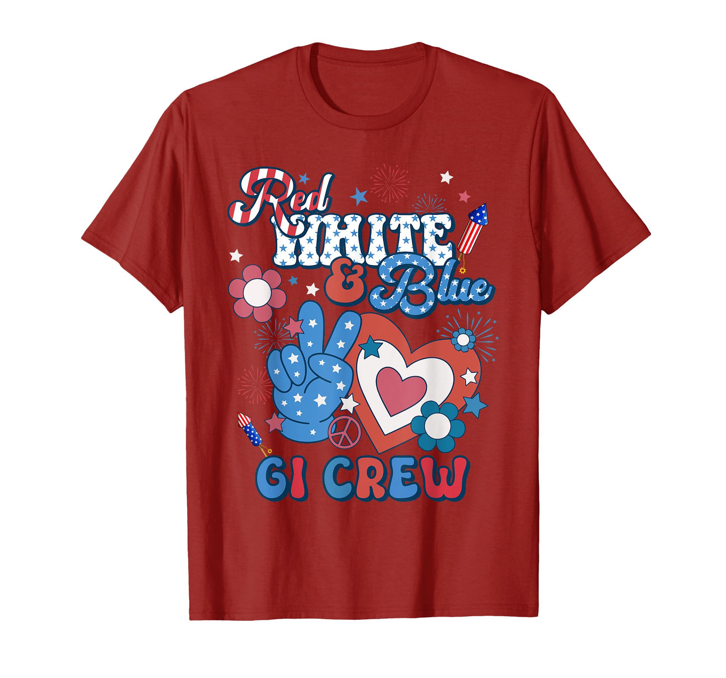Red White & Blue GI Crew Endoscopy RN Nurse 4th Of July Women Men T-Shirt
