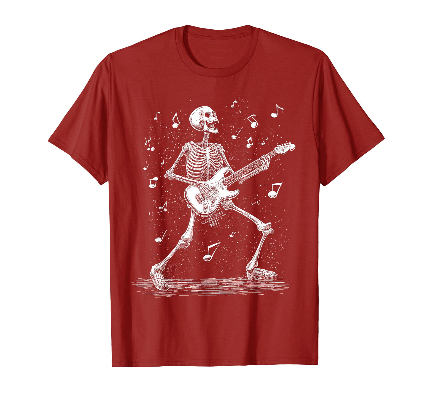Skeleton Electric Guitar Player Music Rock Band T-Shirt