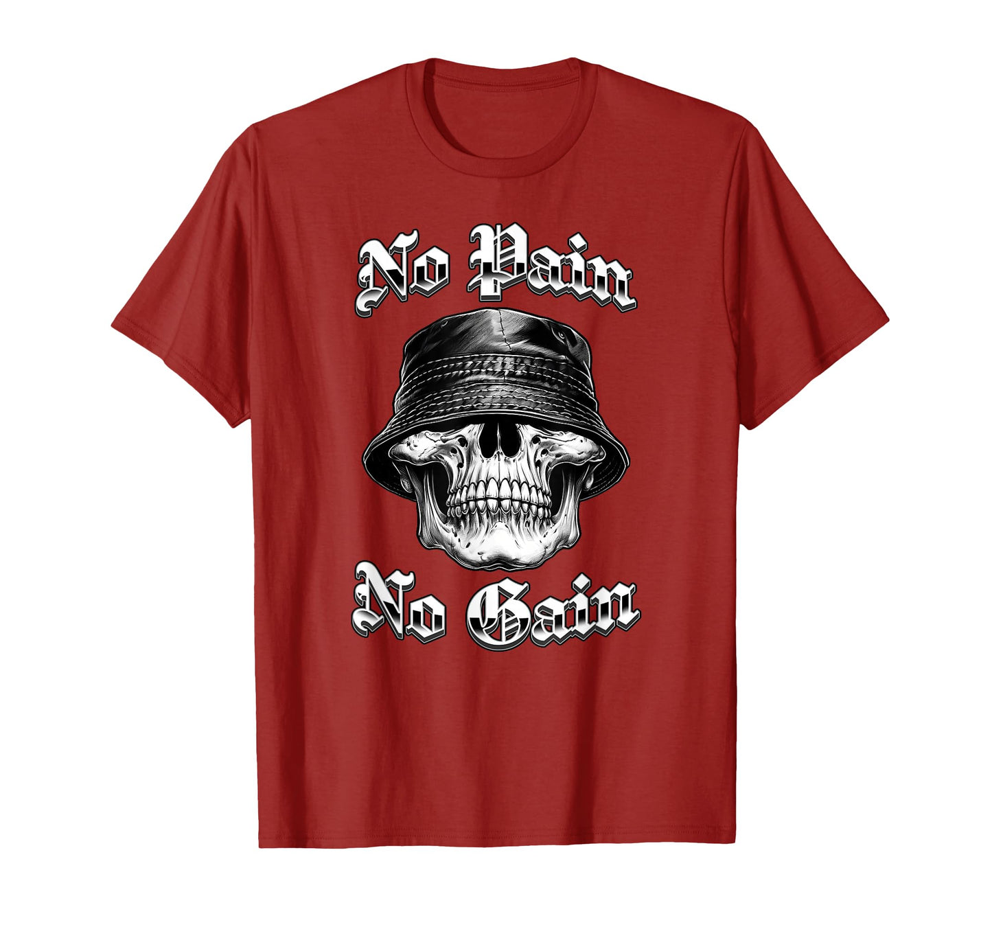NO Pain NO GAIN Chicano Tattoo Art Skull Home Boy Low Rider T-Shirt